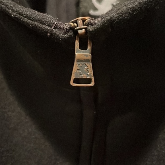 EXPRESS men’s classic black neutral wool blend full zip jacket/coat size Large - Picture 4 of 11